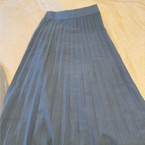 Sezane Steel Blue A-Line Skirt